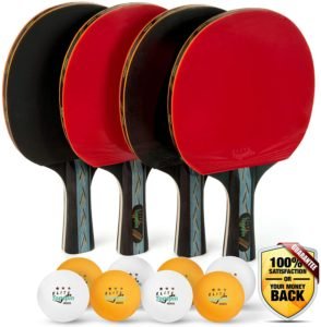 elite topspin ping pong paddle set